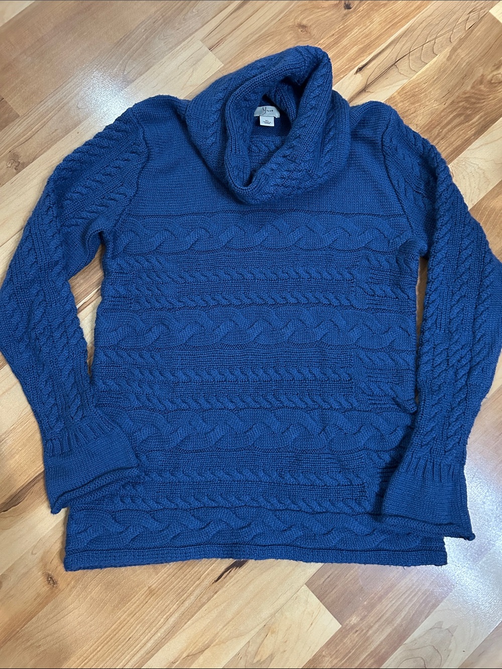 Cozy Cable Turtleneck Sweater in Navy